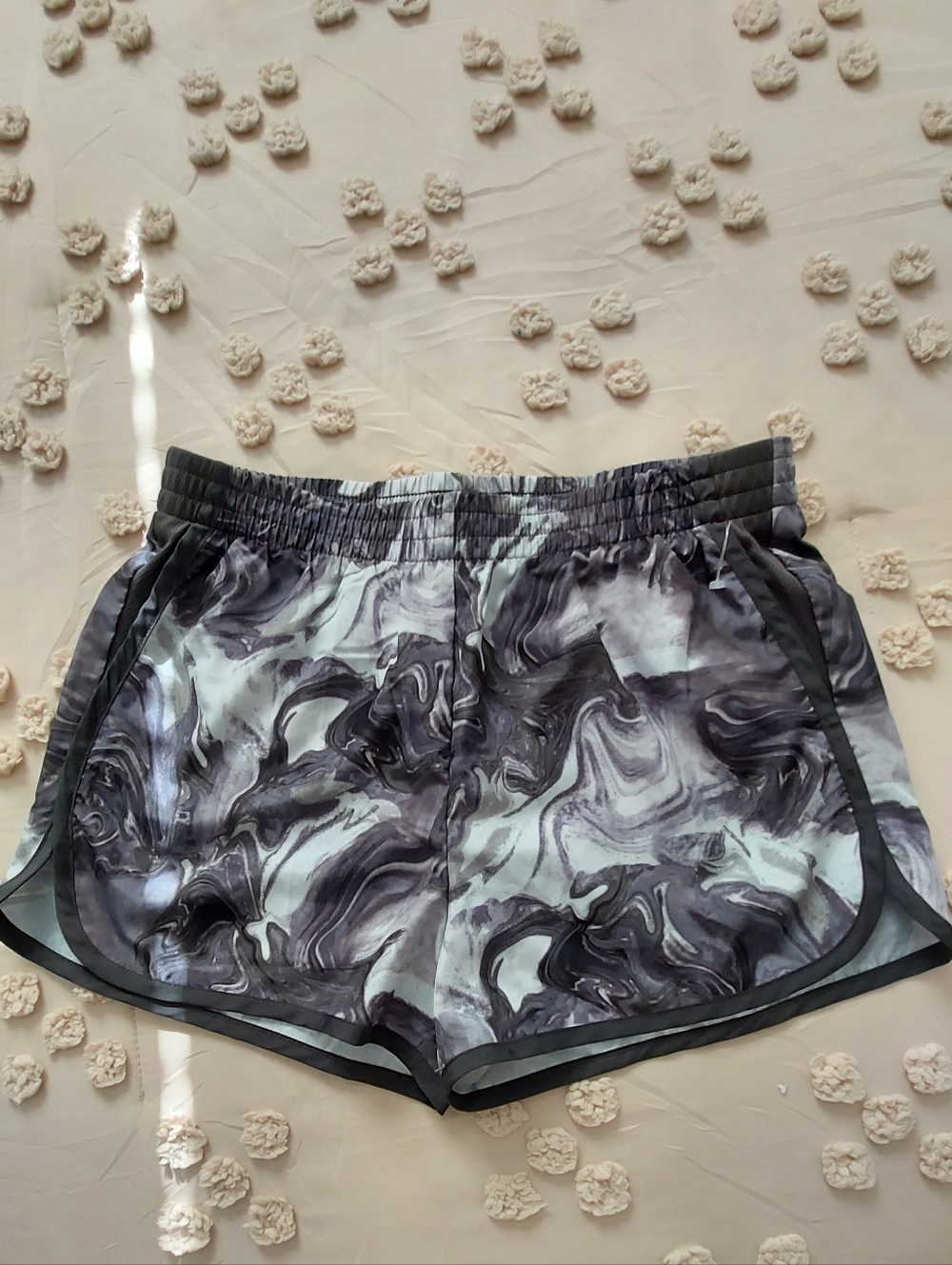 C9 by Champion Marble-Print Athletic Shorts - Gray & Black